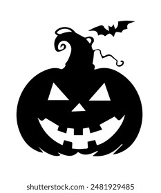 Wicked Grinning Pumpkin Silhouette vector