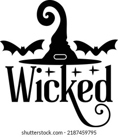 Wicked Halloween Printable Vector  Illustration