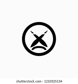 wicked samurai cancel button desing line icon