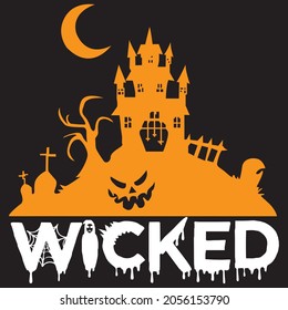 wicked t shirt design, vector file.