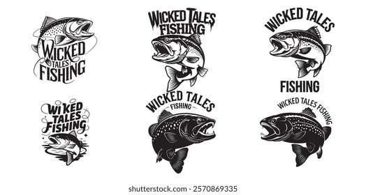 Wicked Tales Fishing T-shirt Vector Illustration