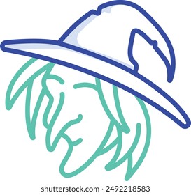 Wicked Witch outline color vector illustration