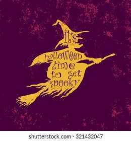 Wicked Witch Silhouette isolated on violet