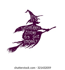 Wicked Witch Silhouette isolated on white