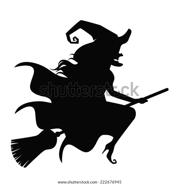 Wicked Witch Silhouette Isolated On White Stock Vector (Royalty Free ...