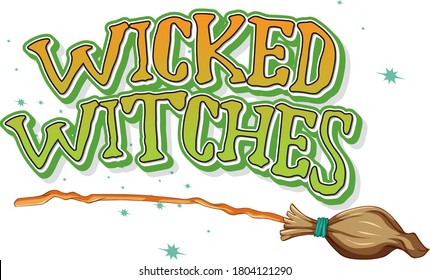 Wicked witches logo on white background illustration