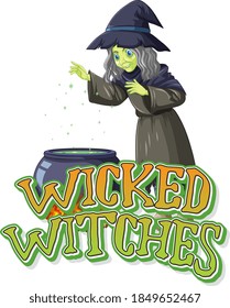 Logo auf weißem Hintergrund, geheftete Hexen