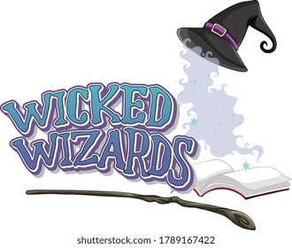 Wicked wizards logo on white background illustration