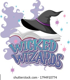Wicked wizards logo on white background illustration