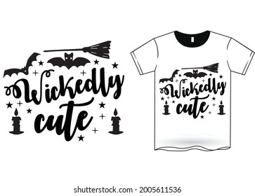 Wickedly Cute Halloween T-Shirt Design