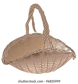 Wicker basket. It is  the basis for Easter compositions, for floral compositions, for the harvest,  for picnic etc.