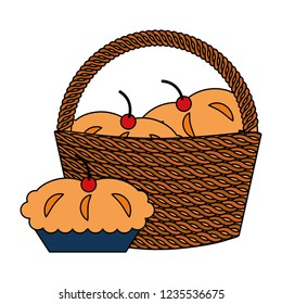wicker basket and blanket