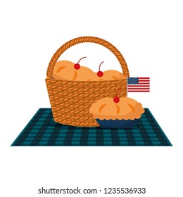 wicker basket and blanket