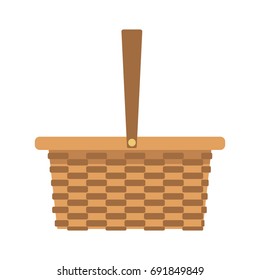 wicker basket camping cartoon icon symbol empty