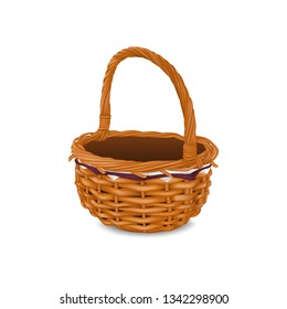 
Wicker basket for Easter, for picnics, to create thematic images, as a background or icon.