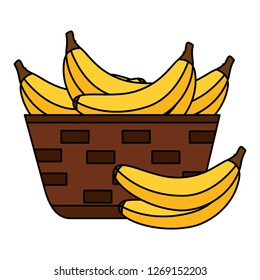 wicker basket with fresh banana