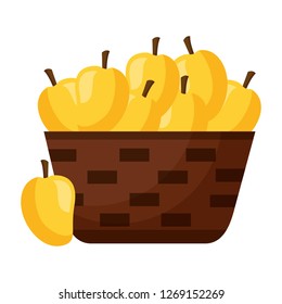 wicker basket with fresh mango