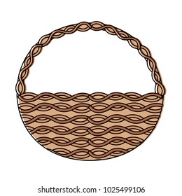 wicker basket handle round empty decoration