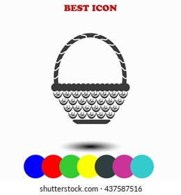 Wicker basket icon. 