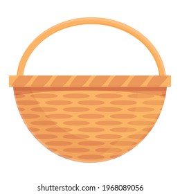 Wicker basket icon. Cartoon and flat of Wicker basket vector icon for web design isolated on white background