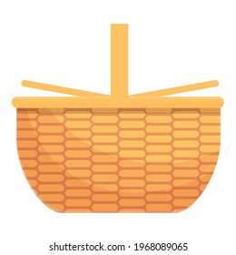 Wicker basket icon. Cartoon and flat of Wicker basket vector icon for web design isolated on white background