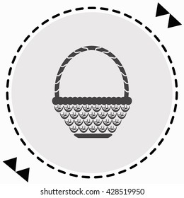 Wicker basket icon Flat Design. Isolated Illustration.