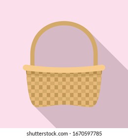 Icono de canasta de mimbre. Icono vectorial de cesta de mimbre para diseño web