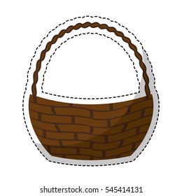 wicker basket icon over white background. vector illustration