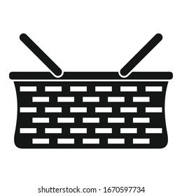 Icono de canasta de mimbre. Simple ilustración del icono vectorial de cesta de mimbre para el diseño web aislado en fondo blanco