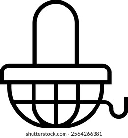 wicker basket icon. Thin linear style design isolated on white background