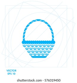 Wicker basket  icon Vector design.