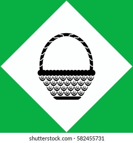 Wicker basket  icon Vector design.