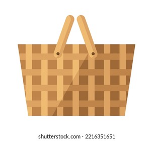 Wicker Basket Icon. Vector Illustration