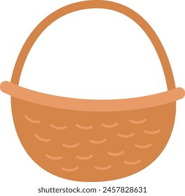 Wicker Basket Icon Vector Illustration