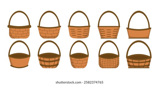 Wicker Basket Illustration Element Collection