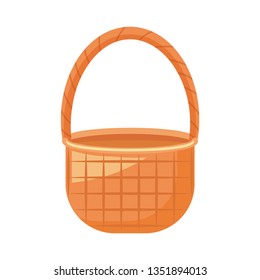 wicker basket isolated icon