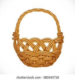 Wicker basket isolated on white background. Vector illustration