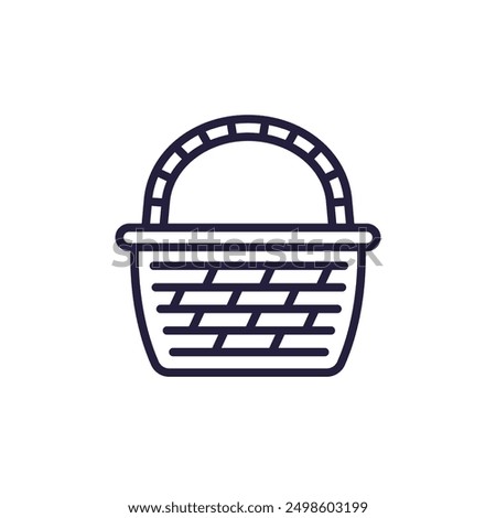 wicker basket line icon on white