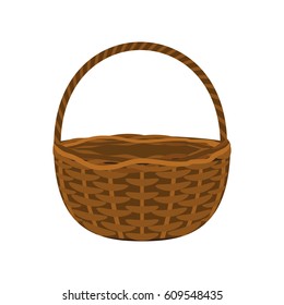 Wicker basket on a white background