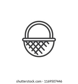 Wicker basket outline icon. linear style sign for mobile concept and web design. Straw basket simple line vector icon. Symbol, logo illustration. Pixel perfect vector graphics