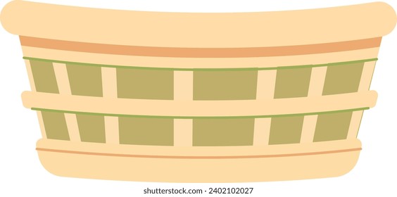 Wicker Basket Storage Vector Illustration