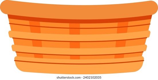 Wicker Basket Storage Vector Illustration