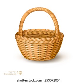 Wicker basket. Vector.