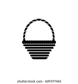 Wicker Basket Vector  Icon.