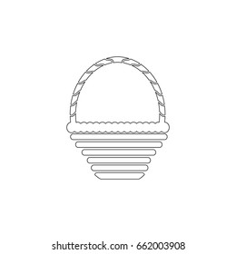 Wicker basket vector  icon.