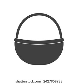 Wicker basket vector icon. ESP