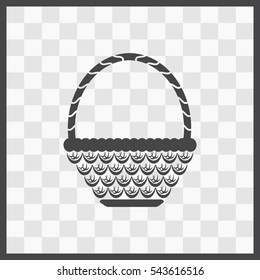 Wicker basket vector icon. Isolated illustration. Business picture.