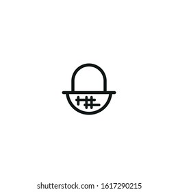 wicker basket vector icon on white background