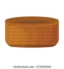 Wicker basket vector icon.Cartoon vector icon isolated on white background wicker basket.