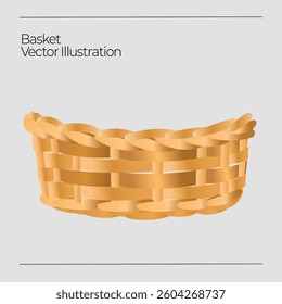 Wicker basket vector realistic set icon. Vector illustration basketry.
